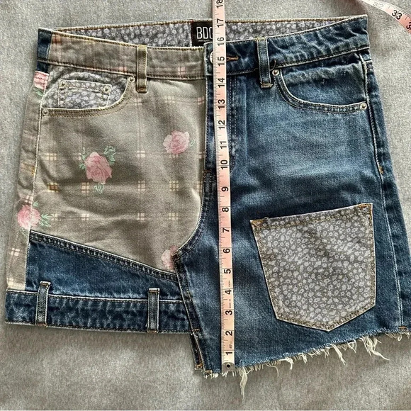 BDG Urban Outfitters Floral Patchwork Denim Mini Skirt size M - Picture 8 of 9